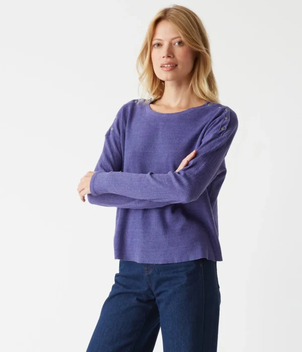 Michael Stars Milo Shoulder Snap Thermal Top- T-Shirts | Loungewear