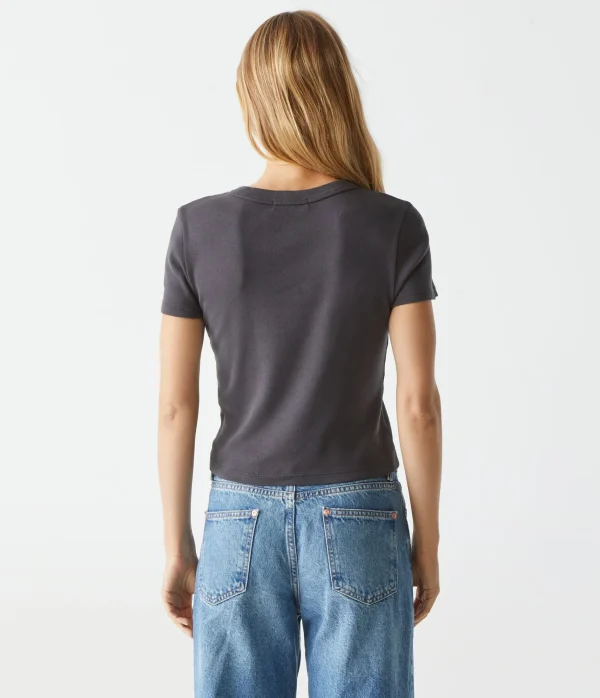Michael Stars Mimi Cropped Tee- T-Shirts | 1x1 Cotton T-Shirts