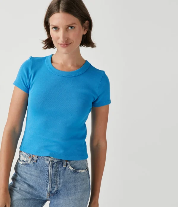 Michael Stars Mimi Cropped Tee- T-Shirts | 1x1 Cotton T-Shirts