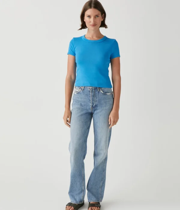 Michael Stars Mimi Cropped Tee- T-Shirts | 1x1 Cotton T-Shirts
