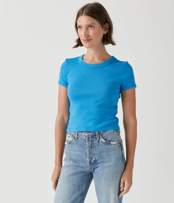 Michael Stars Mimi Cropped Tee- T-Shirts | 1x1 Cotton T-Shirts
