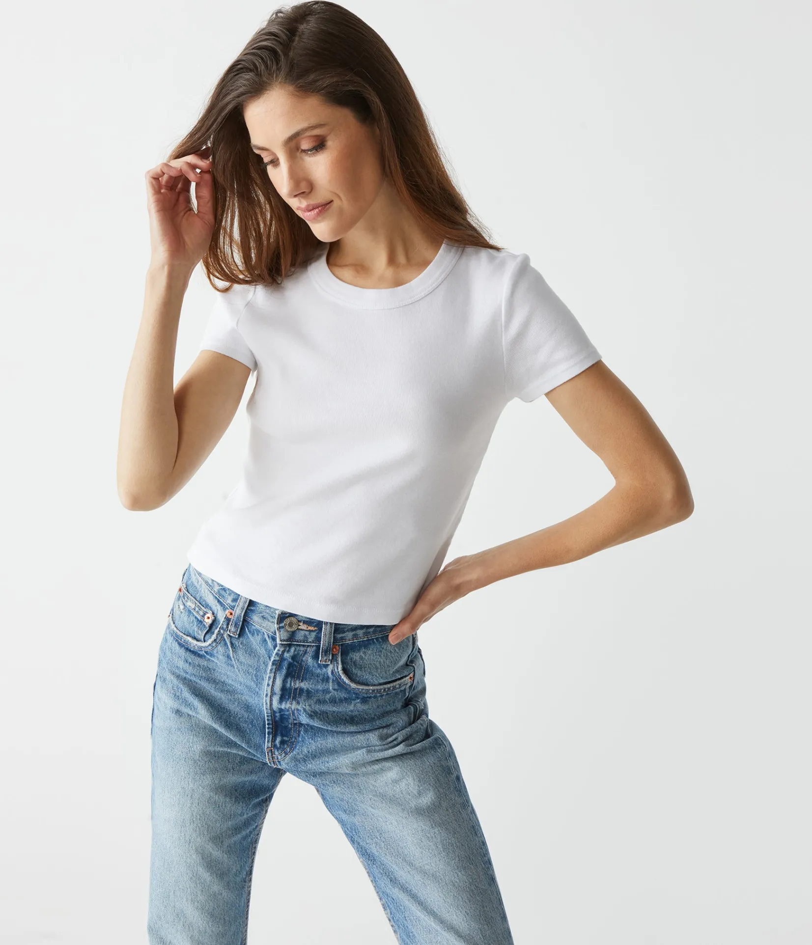 mimi_cropped_tee_4.webp Michael Stars Mimi Cropped Tee- T-Shirts | 1x1 Cotton T-Shirts