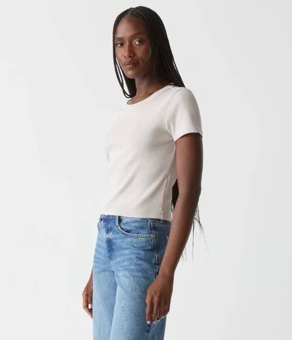 Michael Stars Mimi Cropped Tee- T-Shirts | 1x1 Cotton T-Shirts