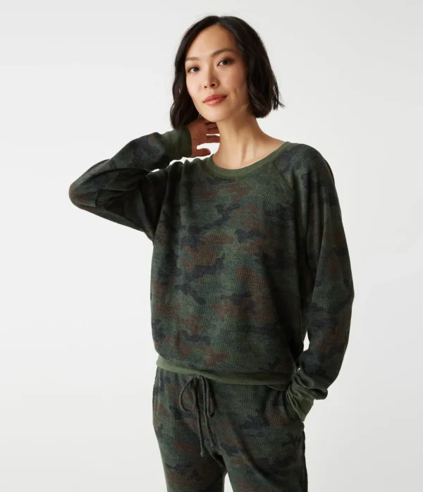 Michael Stars Mira Camo Pullover- T-Shirts | Loungewear