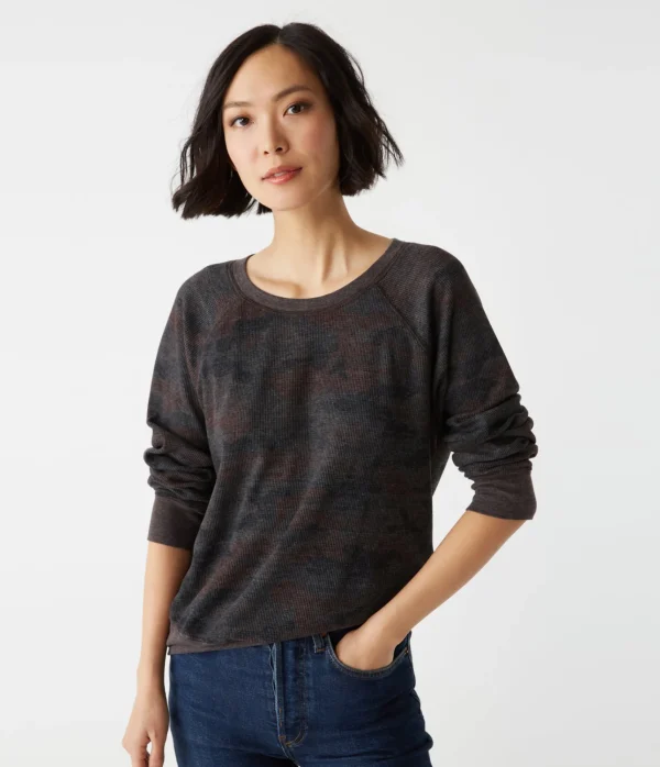 Michael Stars Mira Camo Pullover- T-Shirts | Loungewear