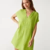 Michael Stars Mira Split Neck Dress- Dresses | Mini Dresses