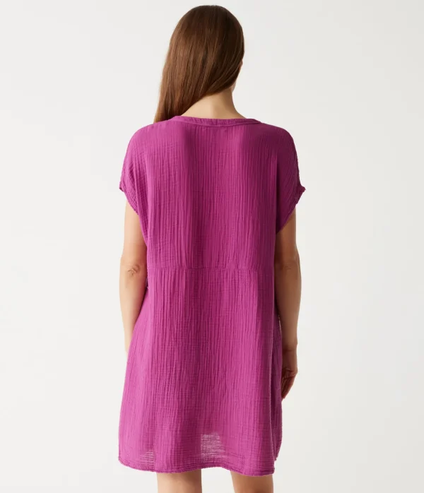 Michael Stars Mira Split Neck Dress- Dresses | Mini Dresses