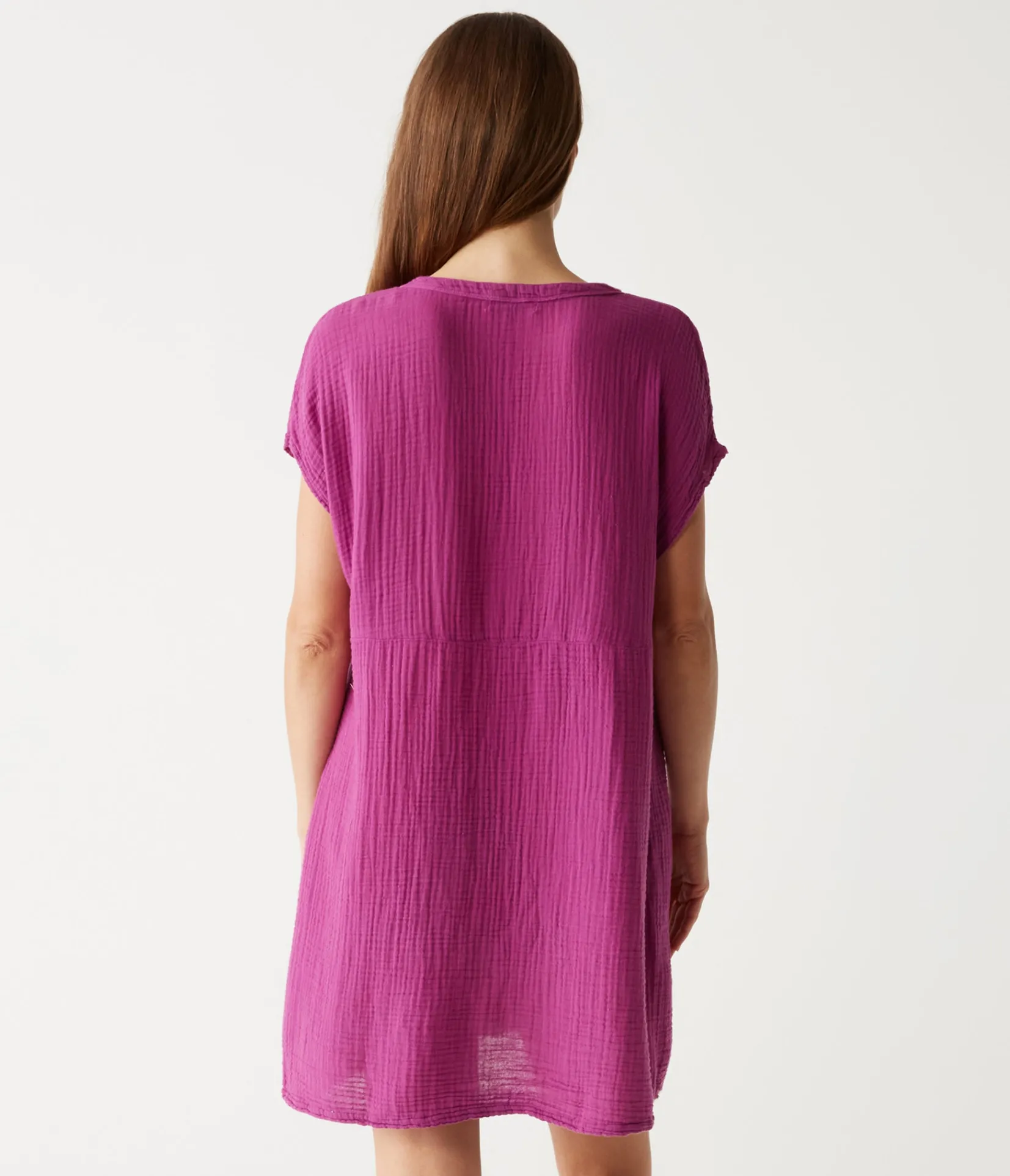 mira_split_neck_dress_11.webp Michael Stars Mira Split Neck Dress- Dresses | Mini Dresses