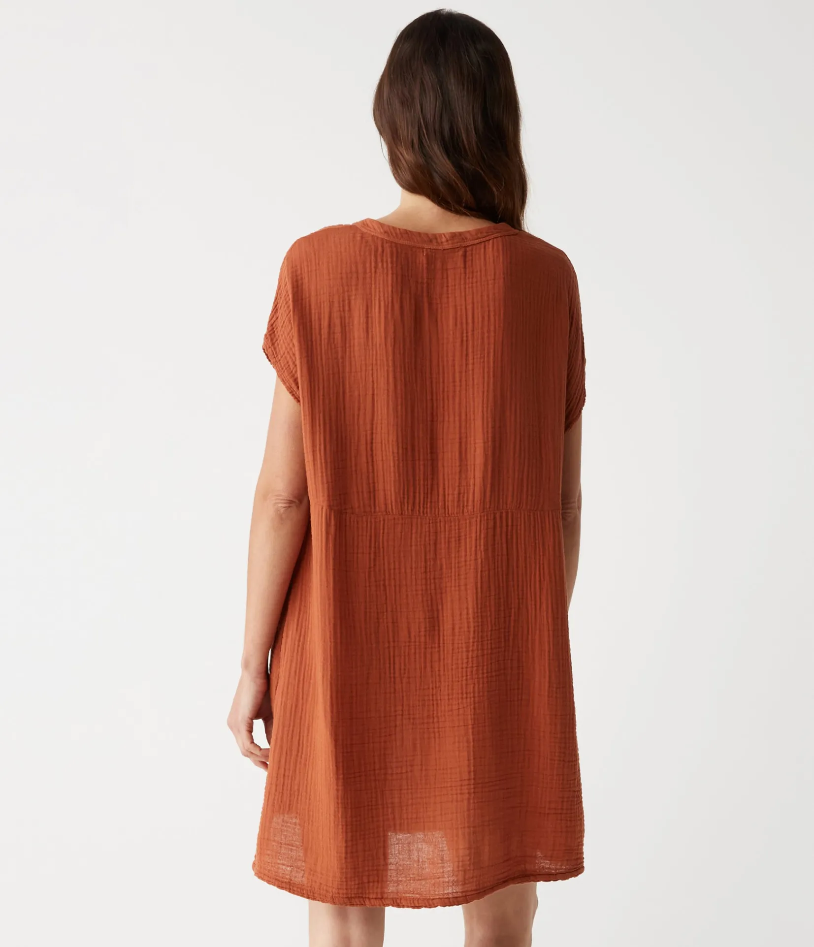 mira_split_neck_dress_15.webp Michael Stars Mira Split Neck Dress- Dresses | Mini Dresses