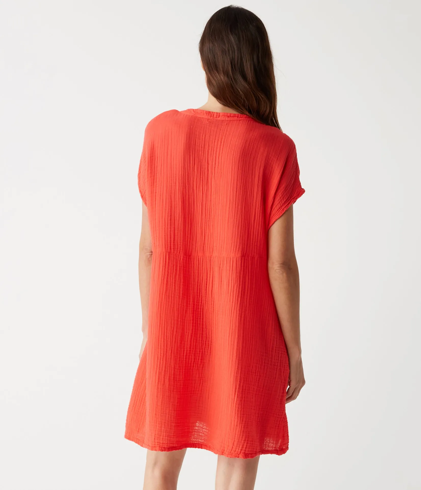 mira_split_neck_dress_19.webp Michael Stars Mira Split Neck Dress- Dresses | Mini Dresses