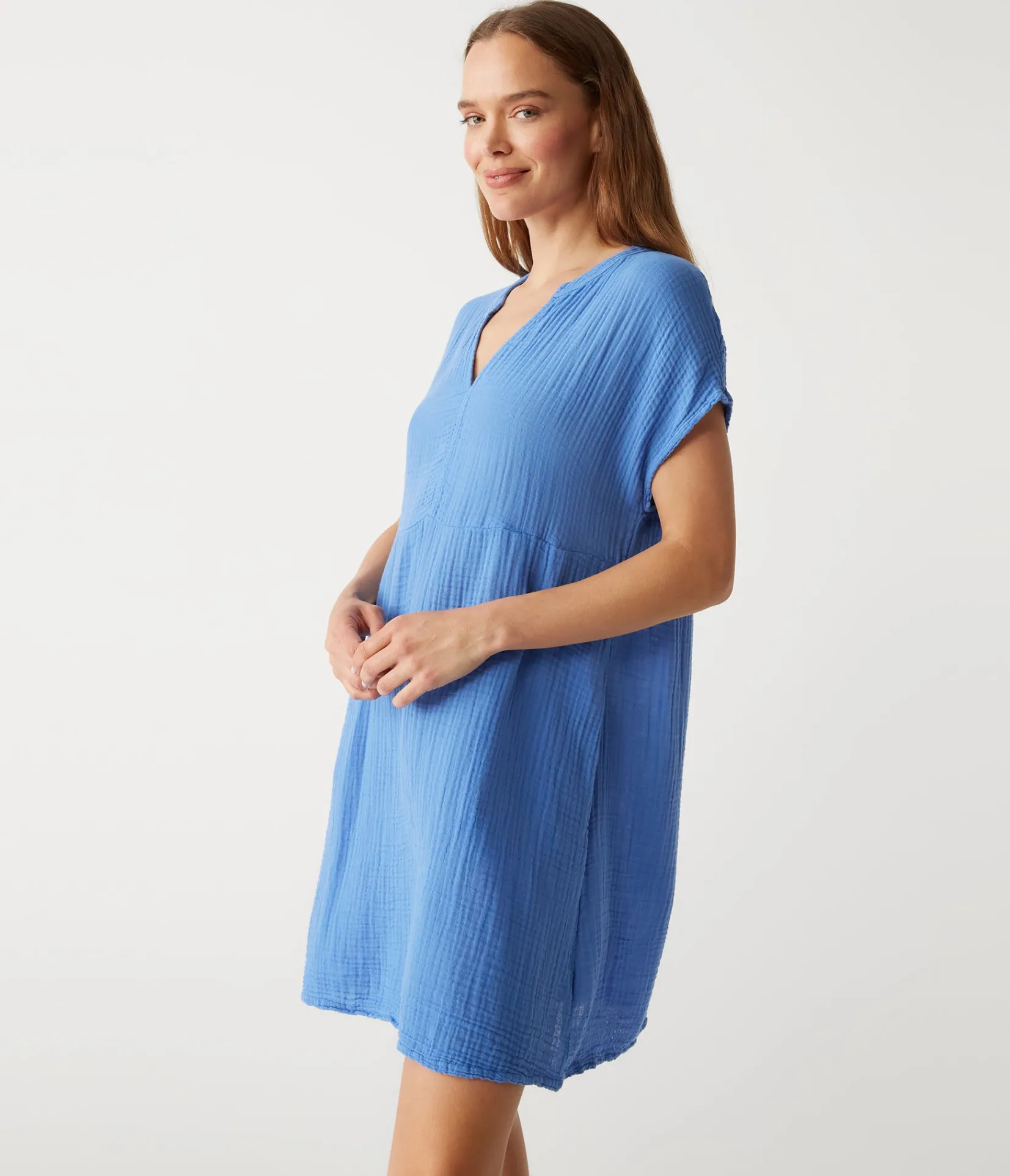mira_split_neck_dress_24.webp Michael Stars Mira Split Neck Dress- Dresses | Mini Dresses