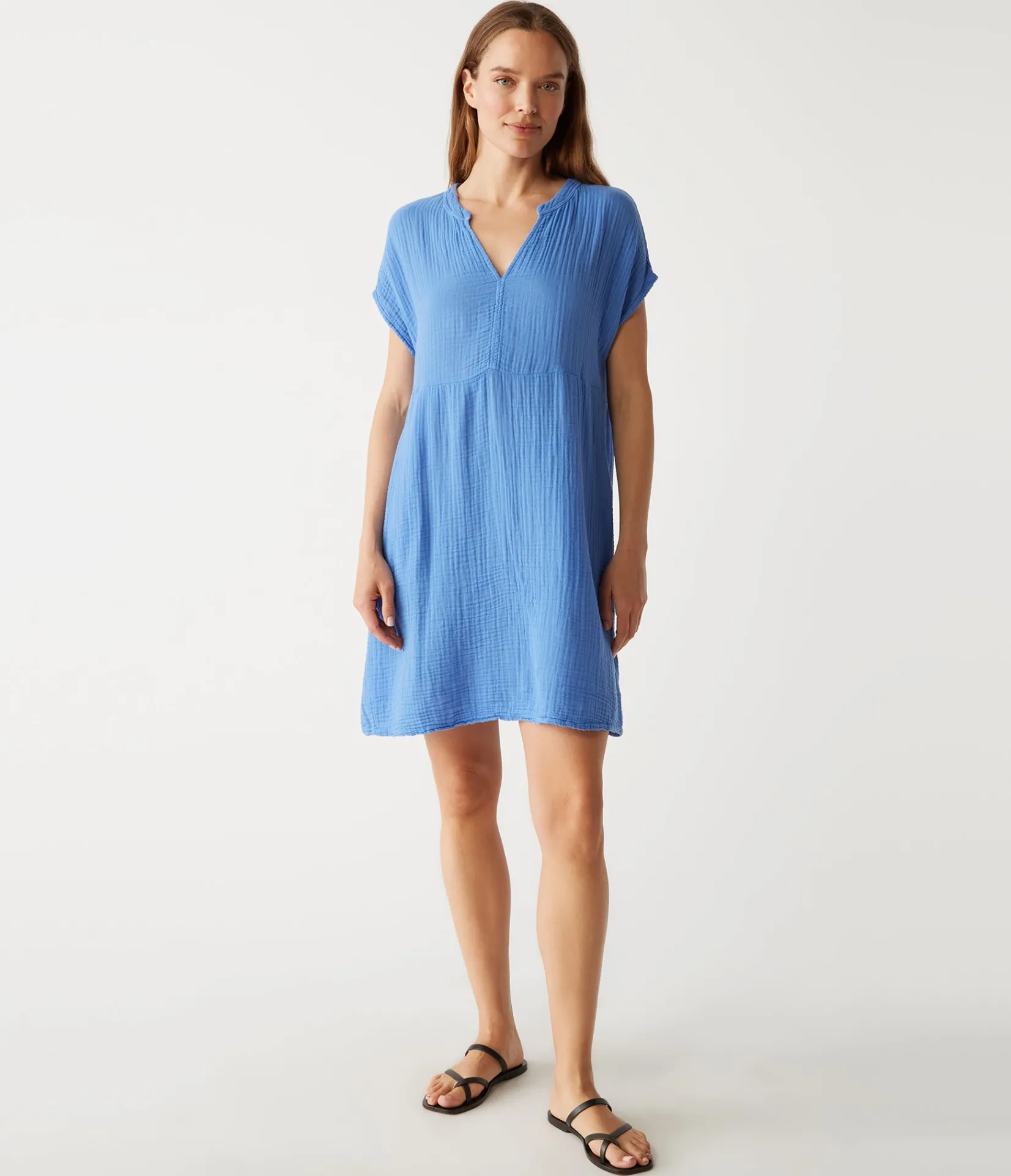 mira_split_neck_dress_25.webp Michael Stars Mira Split Neck Dress- Dresses | Mini Dresses