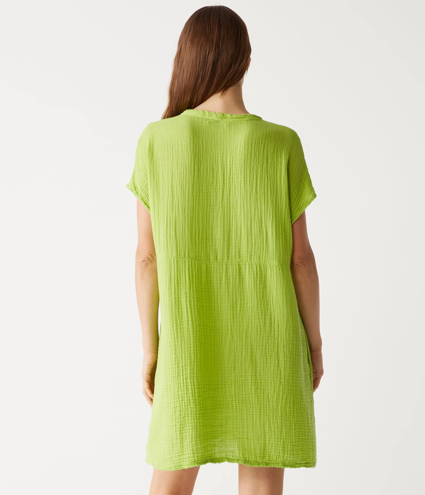 mira_split_neck_dress_3.webp Michael Stars Mira Split Neck Dress- Dresses | Mini Dresses