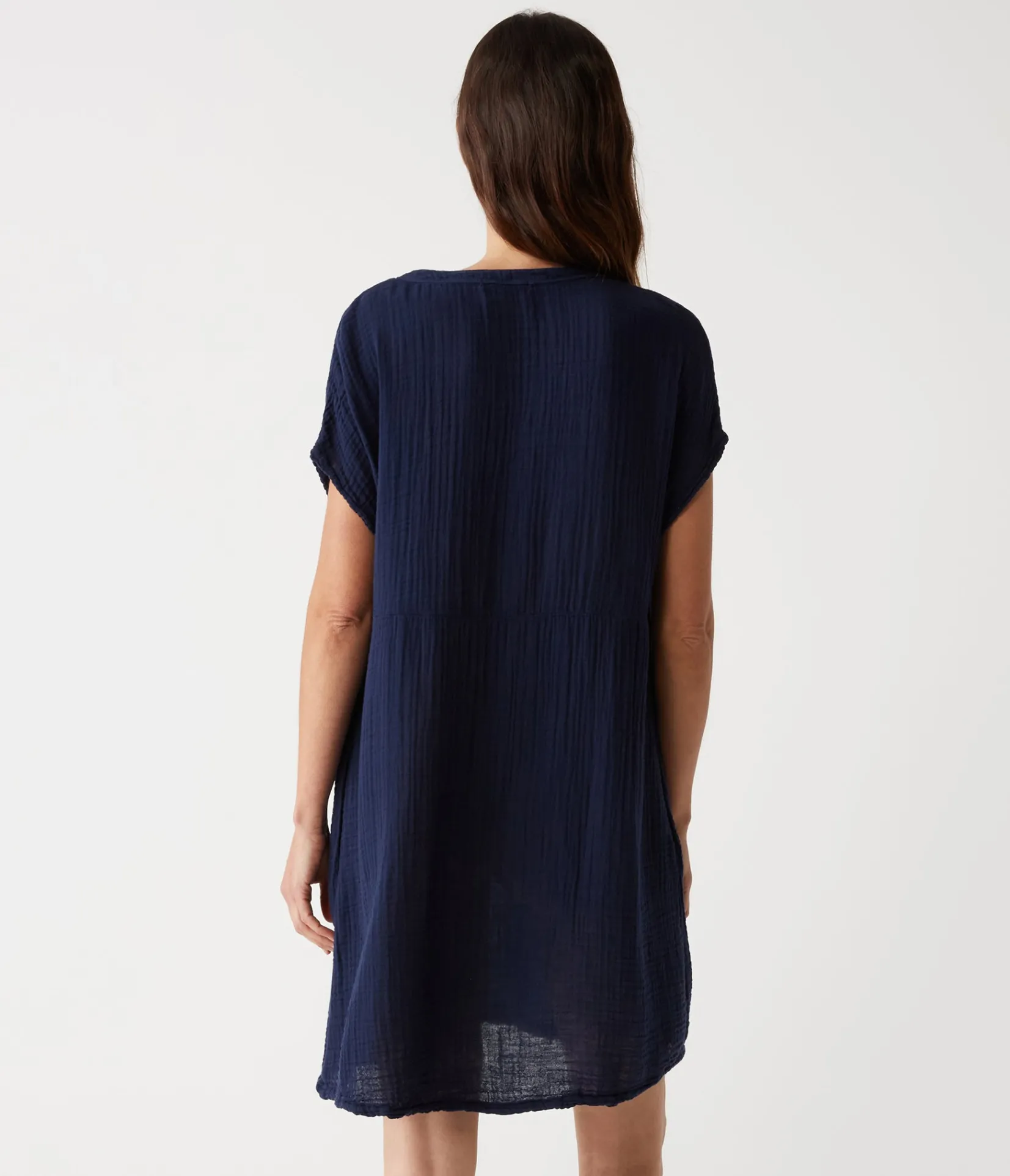 mira_split_neck_dress_7.webp Michael Stars Mira Split Neck Dress- Dresses | Mini Dresses
