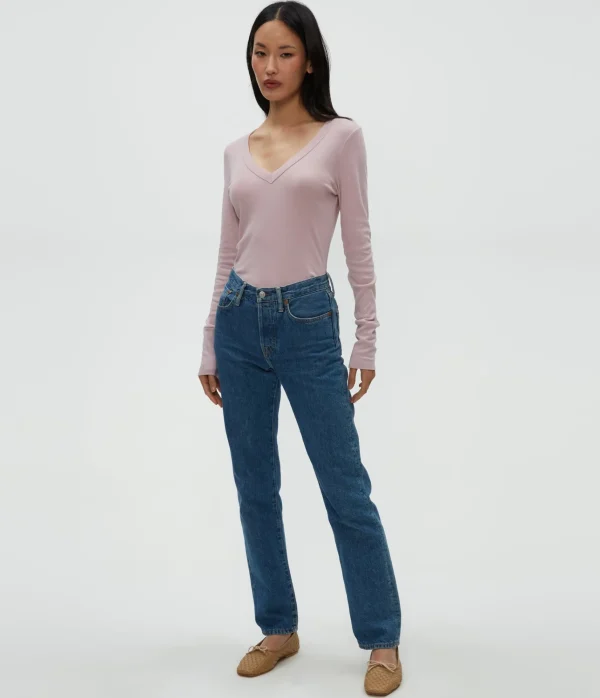 Michael Stars Molly V-Neck Tee- T-Shirts | Supima Cotton T-Shirts