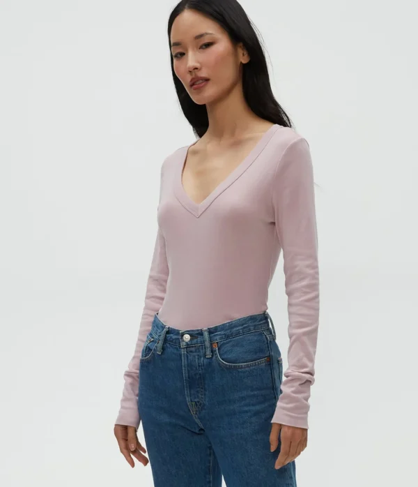 Michael Stars Molly V-Neck Tee- T-Shirts | Supima Cotton T-Shirts