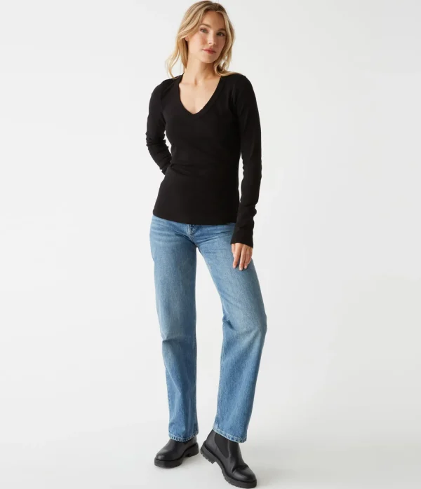 Michael Stars Molly V-Neck Tee- T-Shirts | Supima Cotton T-Shirts