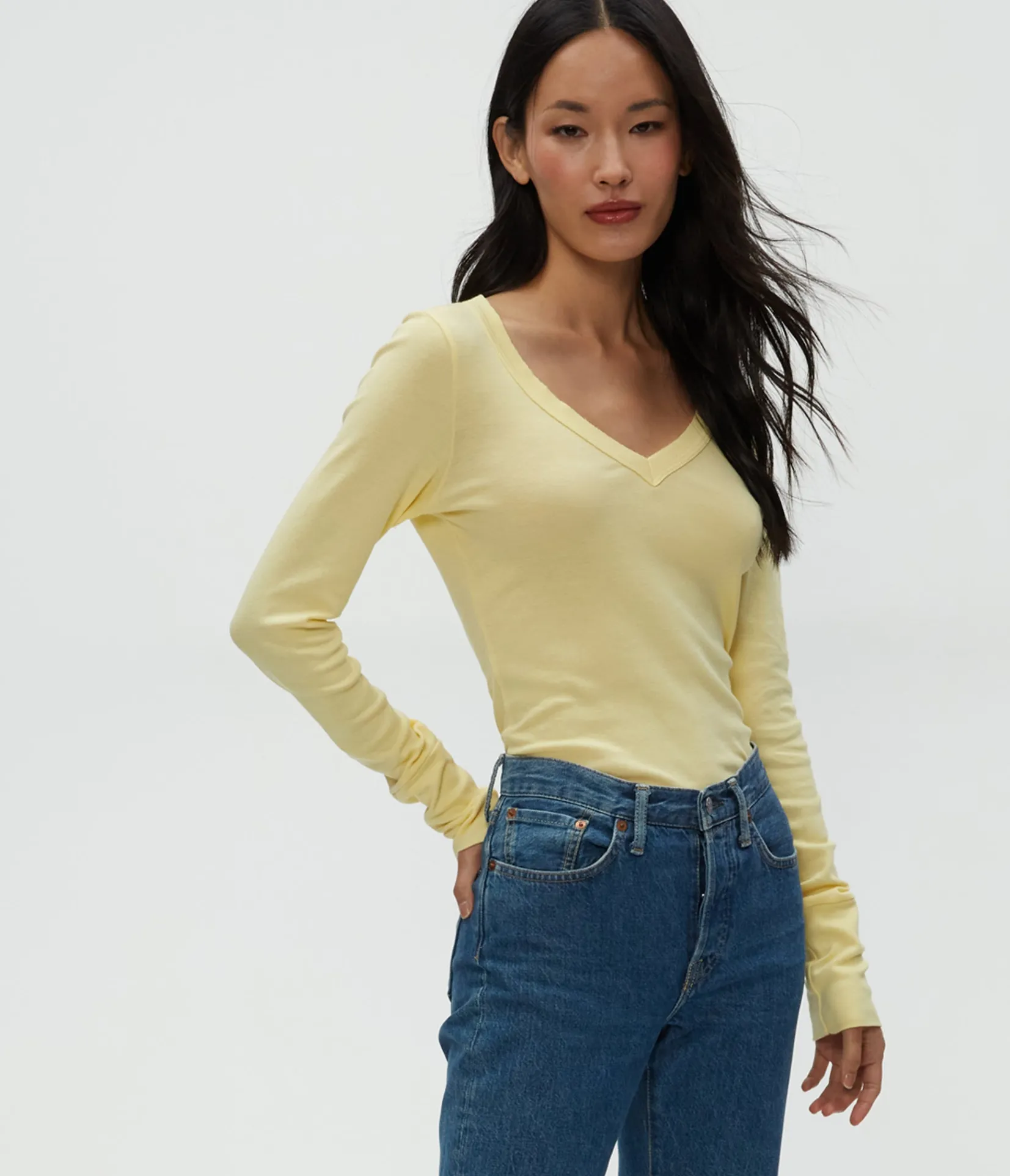 molly_vneck_tee_2.webp Michael Stars Molly V-Neck Tee- T-Shirts | Supima Cotton T-Shirts