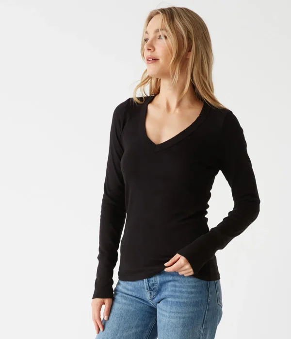 Michael Stars Molly V-Neck Tee- T-Shirts | Supima Cotton T-Shirts