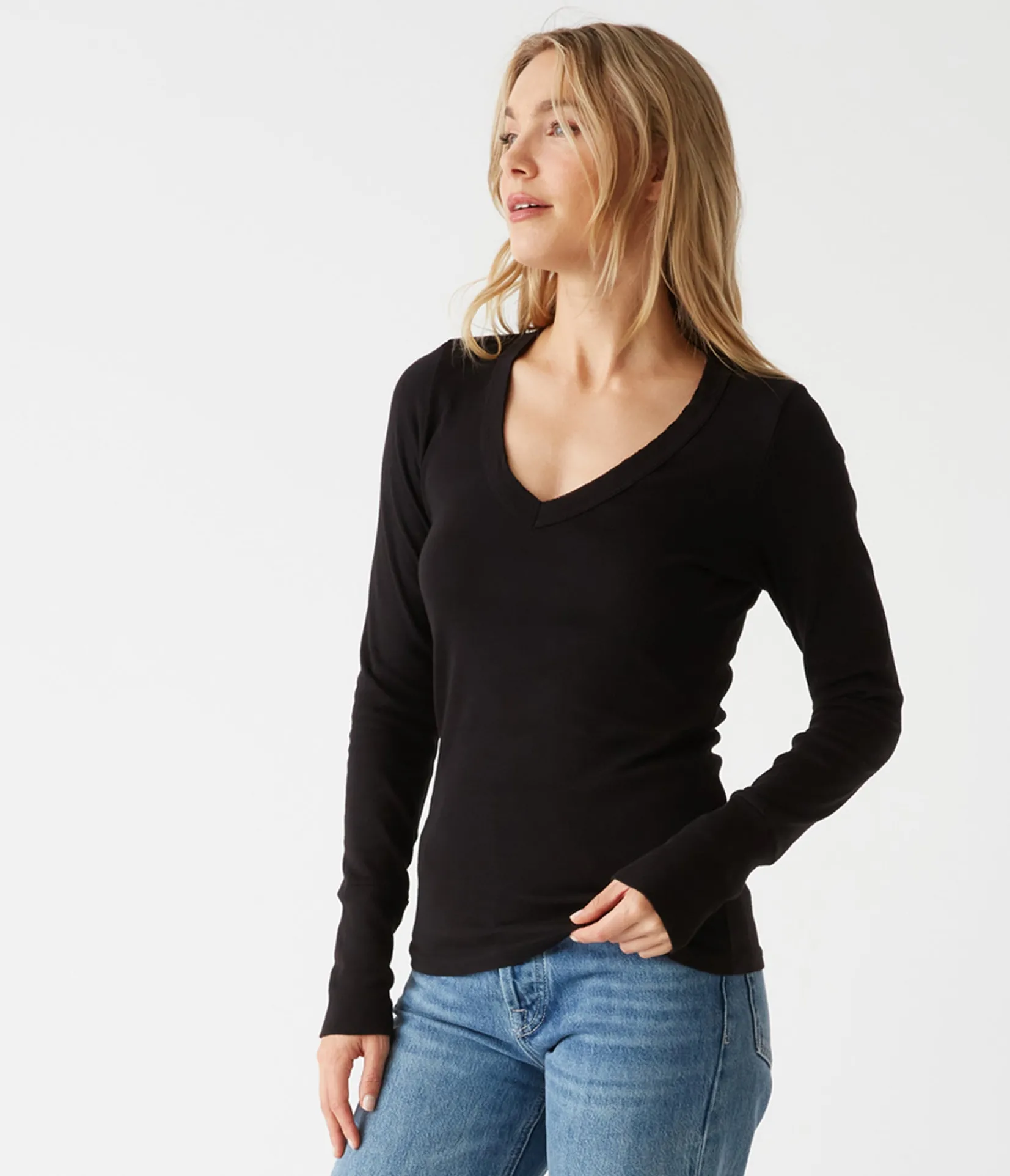 molly_vneck_tee_20.webp Michael Stars Molly V-Neck Tee- T-Shirts | Supima Cotton T-Shirts