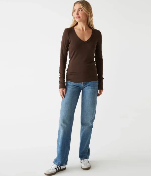 Michael Stars Molly V-Neck Tee- T-Shirts | Supima Cotton T-Shirts