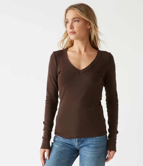 Michael Stars Molly V-Neck Tee- T-Shirts | Supima Cotton T-Shirts