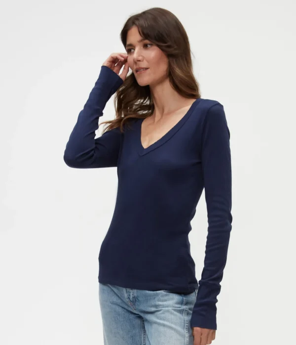 Michael Stars Molly V-Neck Tee- T-Shirts | Supima Cotton T-Shirts