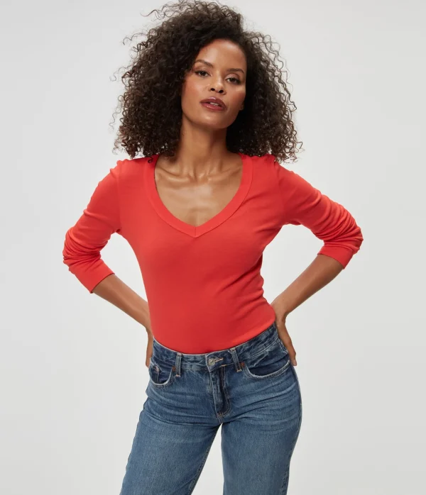 Michael Stars Molly V-Neck Tee- T-Shirts | Supima Cotton T-Shirts