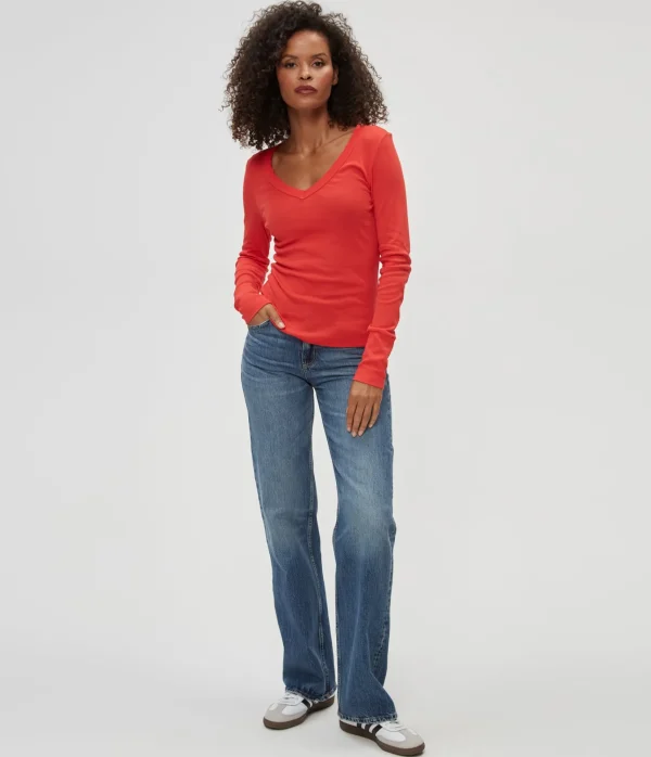 Michael Stars Molly V-Neck Tee- T-Shirts | Supima Cotton T-Shirts
