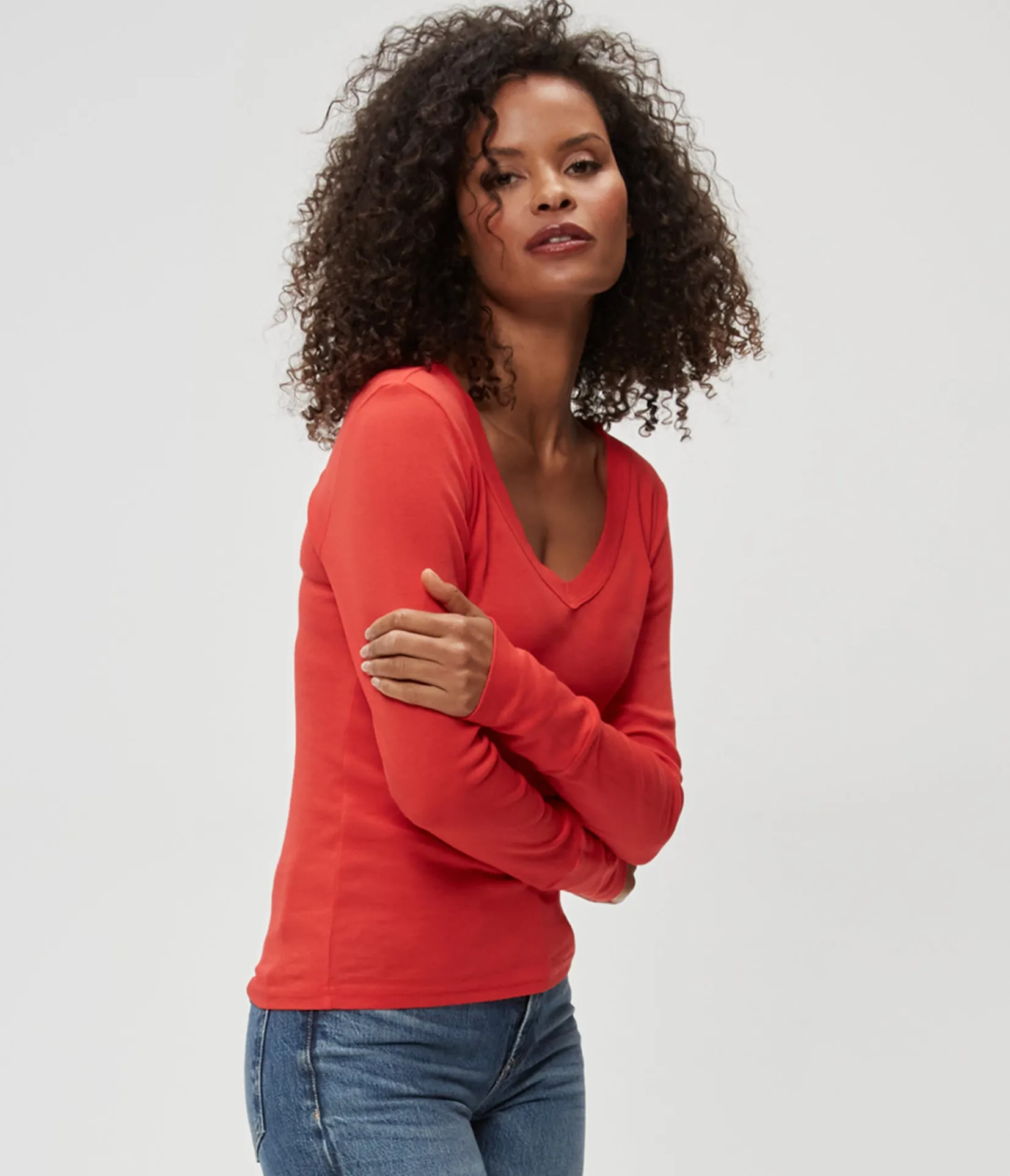 molly_vneck_tee_39.webp Michael Stars Molly V-Neck Tee- T-Shirts | Supima Cotton T-Shirts