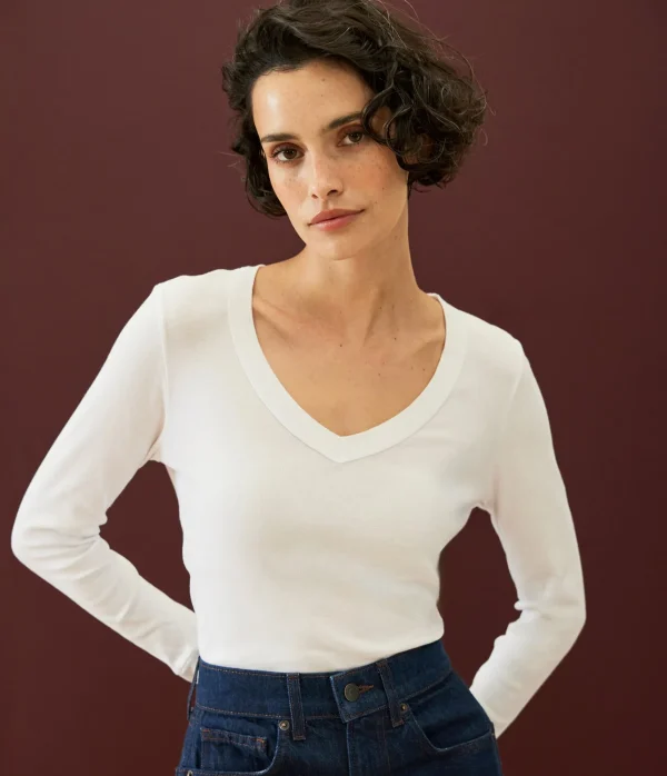 Michael Stars Molly V-Neck Tee- T-Shirts | Supima Cotton T-Shirts
