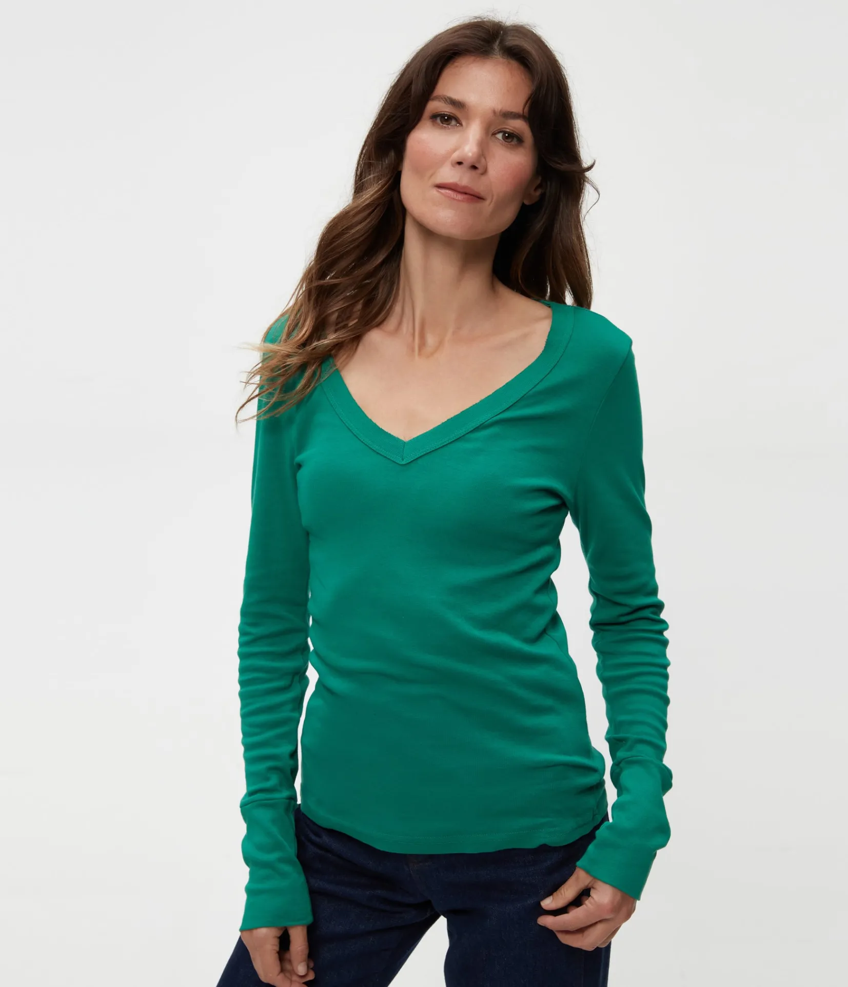 molly_vneck_tee_41.webp Michael Stars Molly V-Neck Tee- T-Shirts | Supima Cotton T-Shirts
