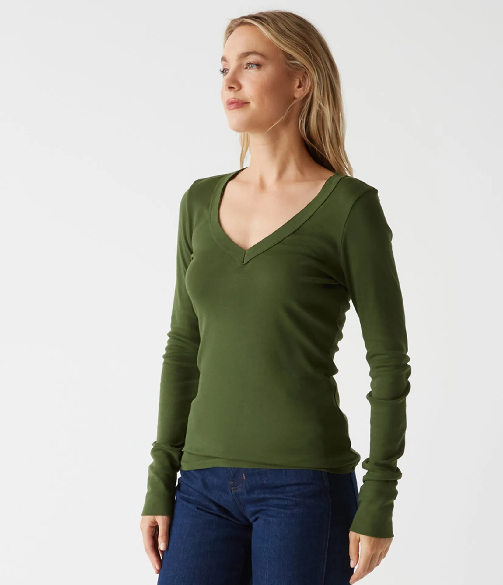 molly_vneck_tee_47.webp Michael Stars Molly V-Neck Tee- T-Shirts | Supima Cotton T-Shirts
