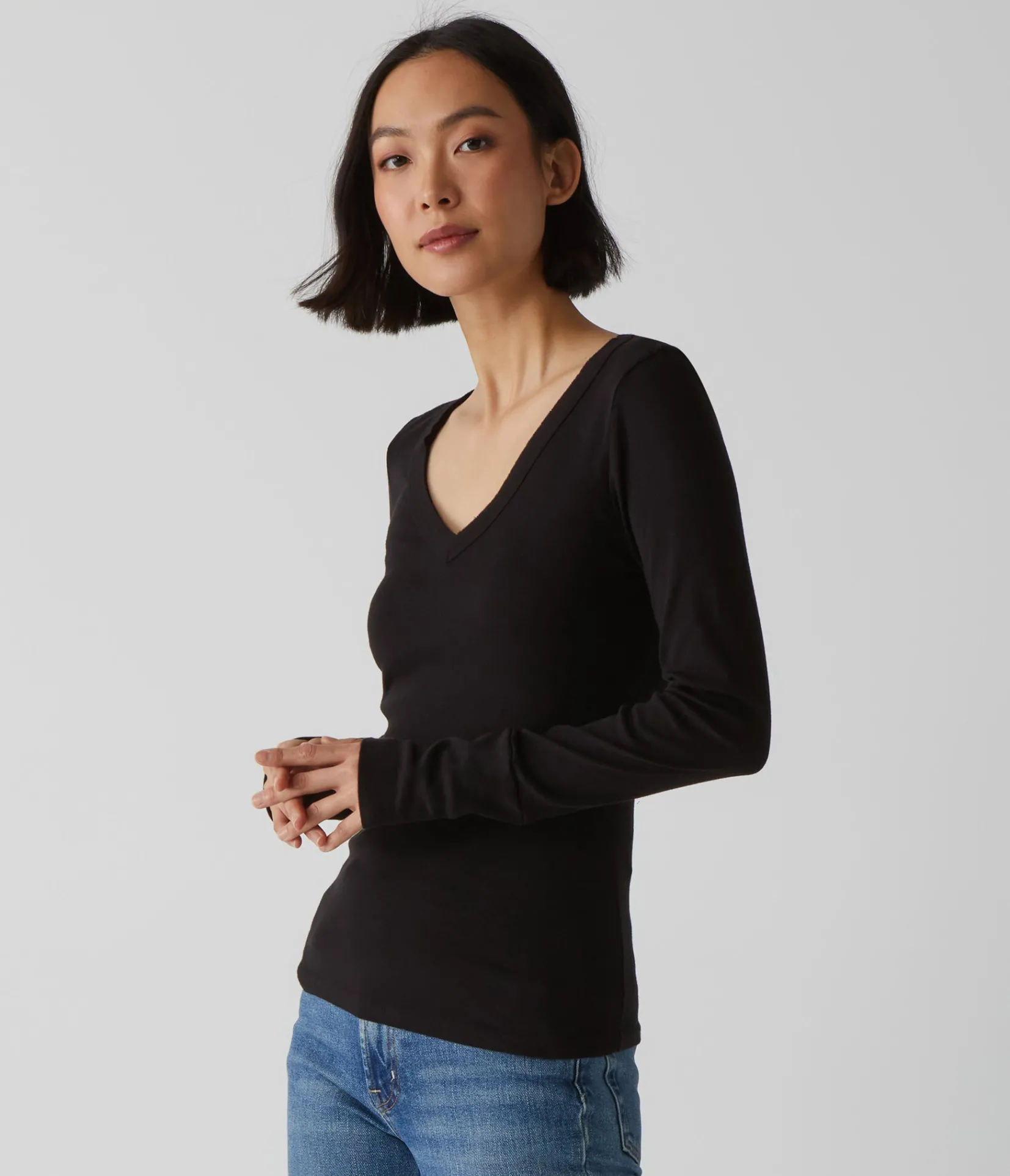 molly_vneck_tee_54.webp Michael Stars Molly V-Neck Tee- T-Shirts | Supima Cotton T-Shirts
