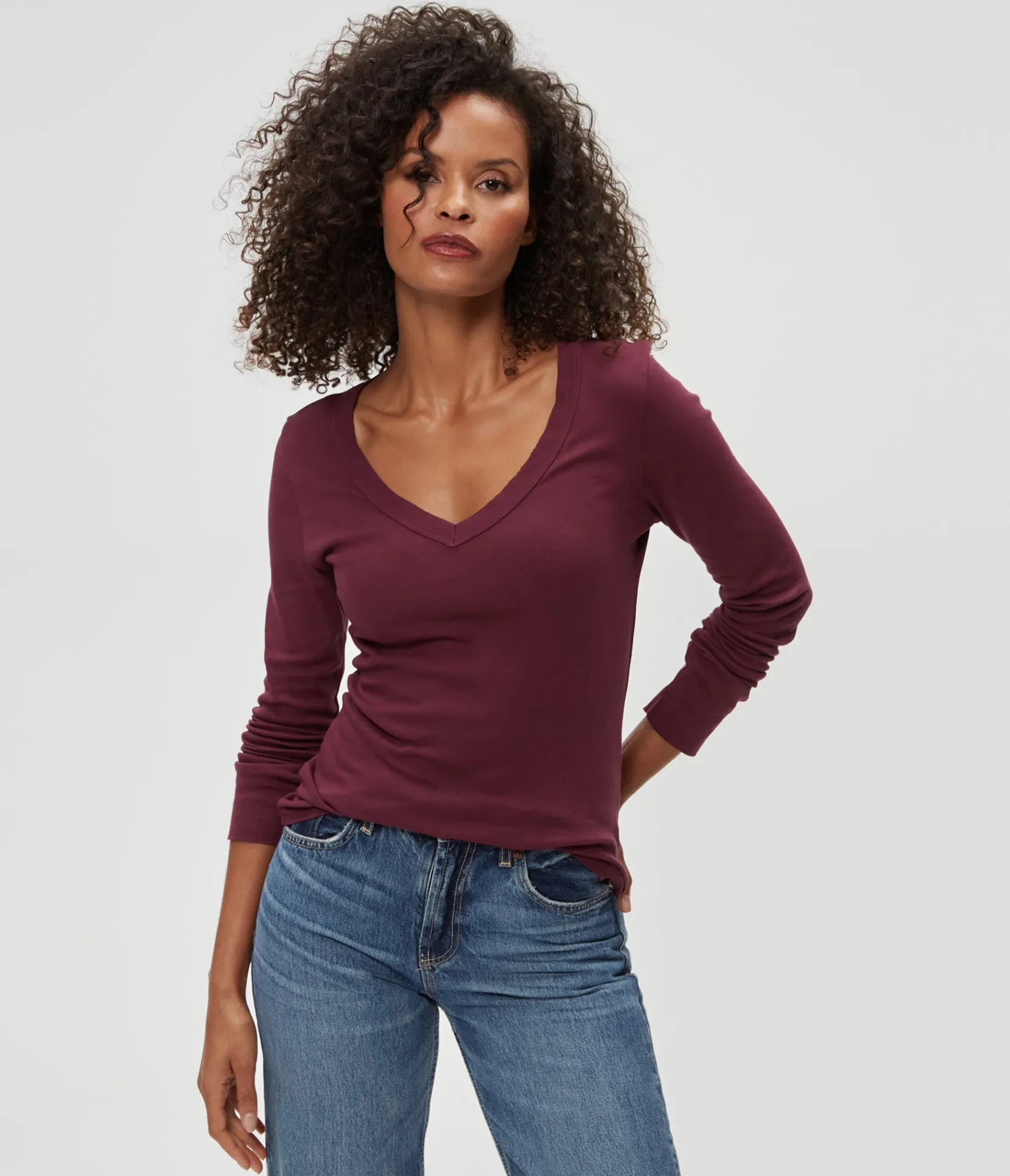 molly_vneck_tee_57.webp Michael Stars Molly V-Neck Tee- T-Shirts | Supima Cotton T-Shirts