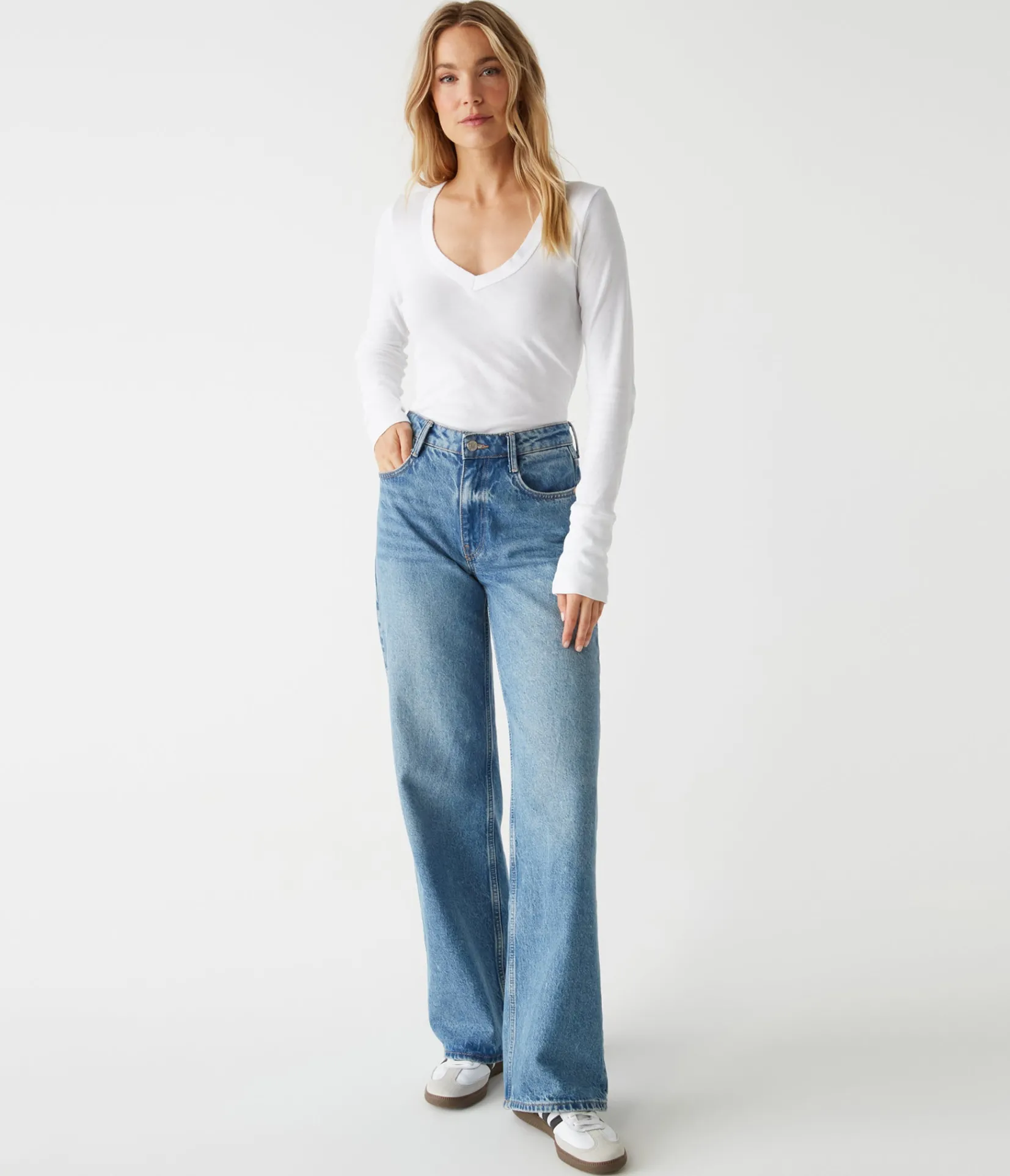 molly_vneck_tee_6.webp Michael Stars Molly V-Neck Tee- T-Shirts | Supima Cotton T-Shirts