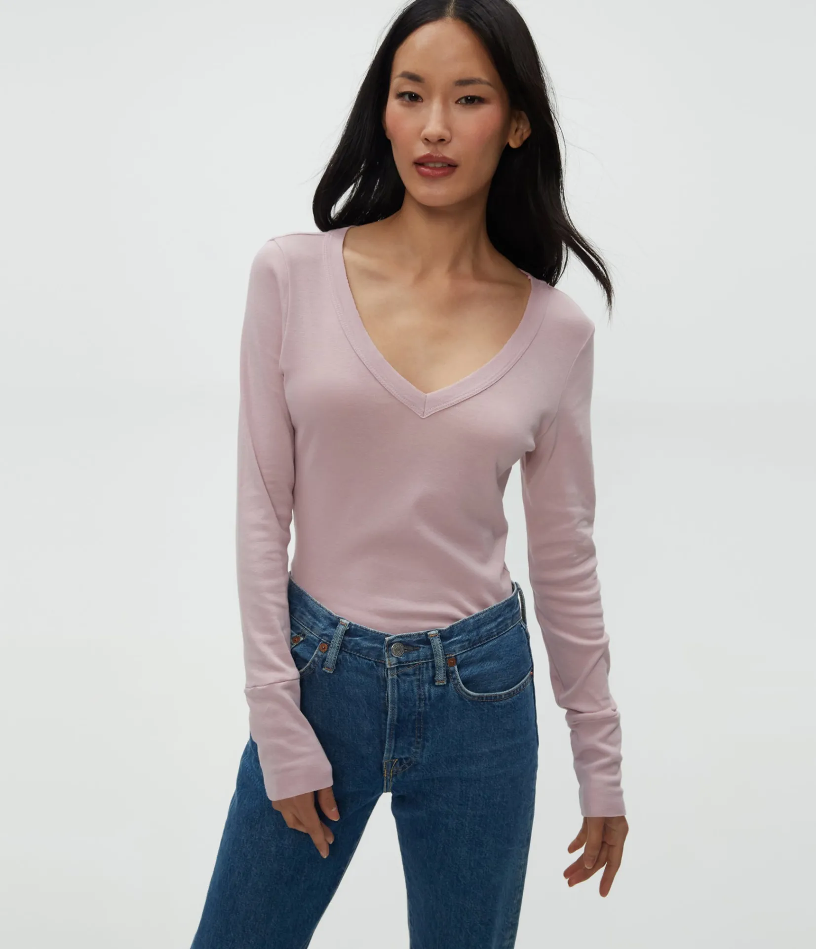 molly_vneck_tee_9.webp Michael Stars Molly V-Neck Tee- T-Shirts | Supima Cotton T-Shirts