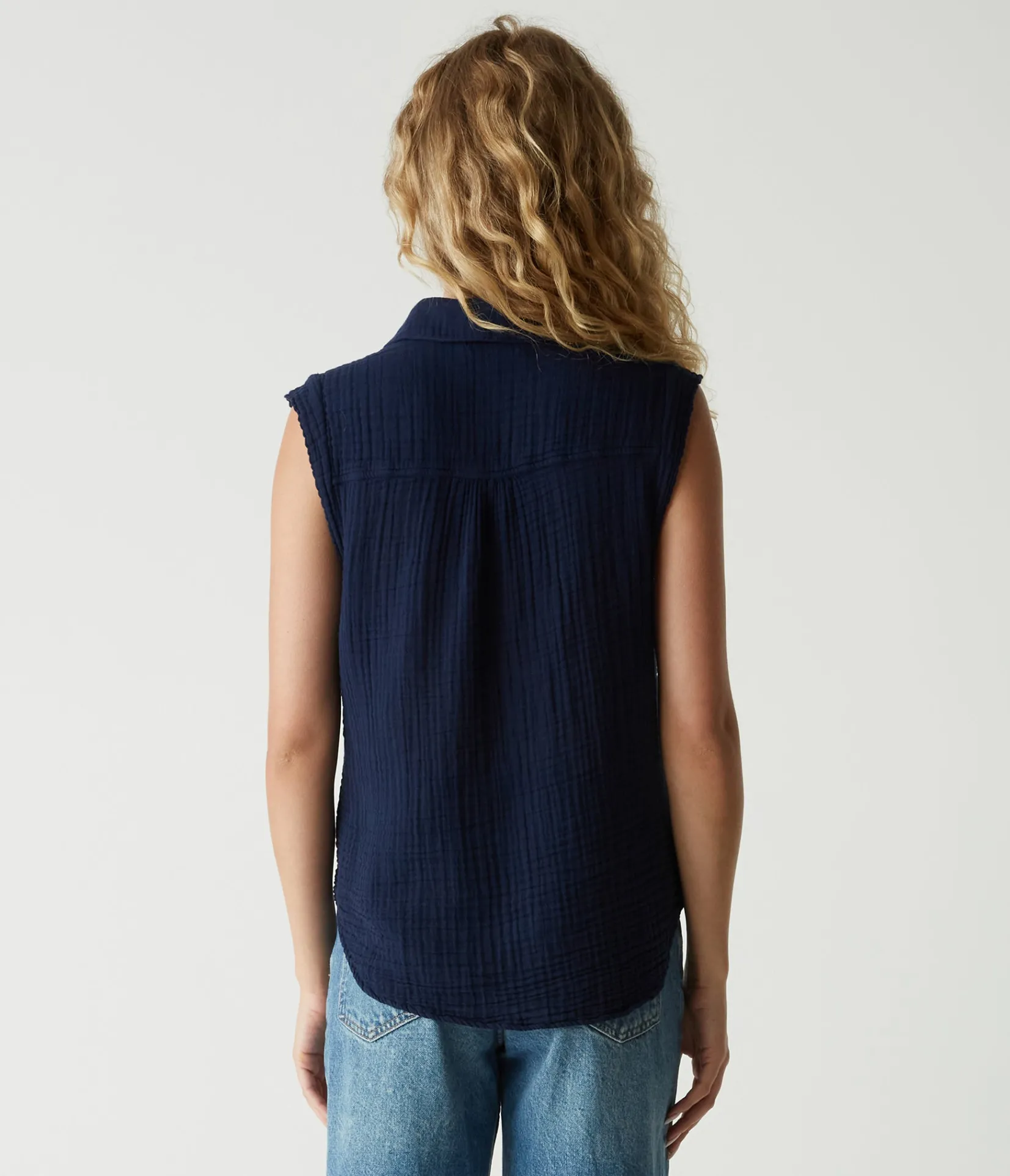 monique_gauze_button_down_tank_11.webp Michael Stars Monique Gauze Button Down Tank- Tops, Blouses & Shirts