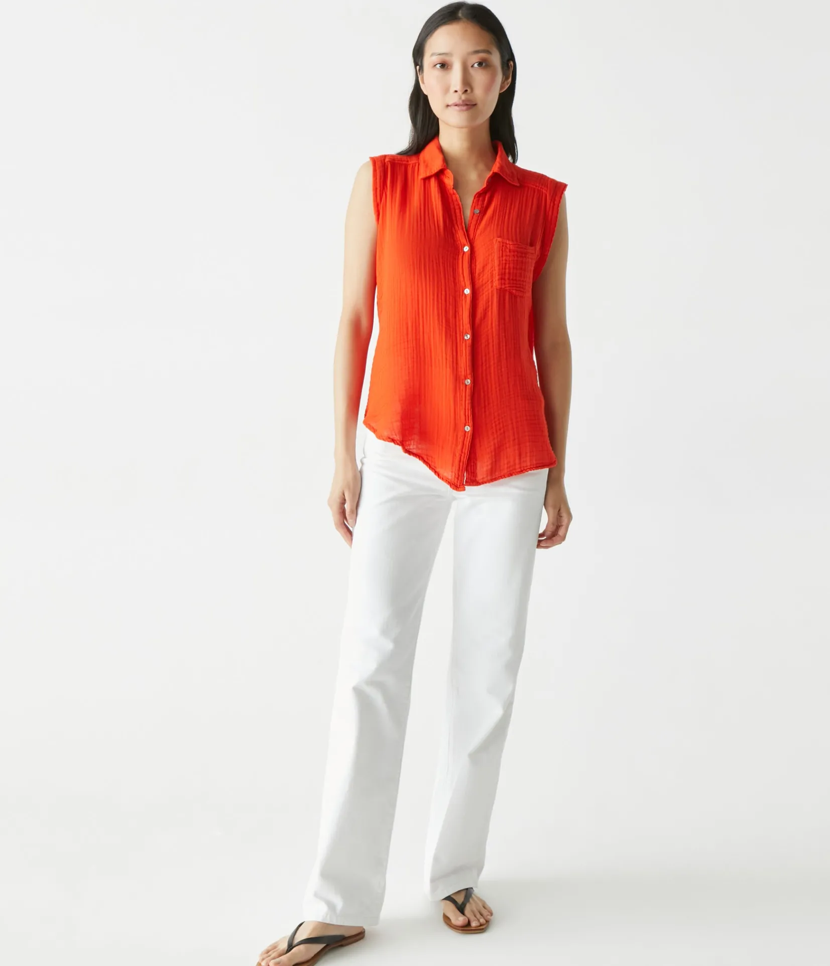 monique_gauze_button_down_tank_17.webp Michael Stars Monique Gauze Button Down Tank- Tops, Blouses & Shirts