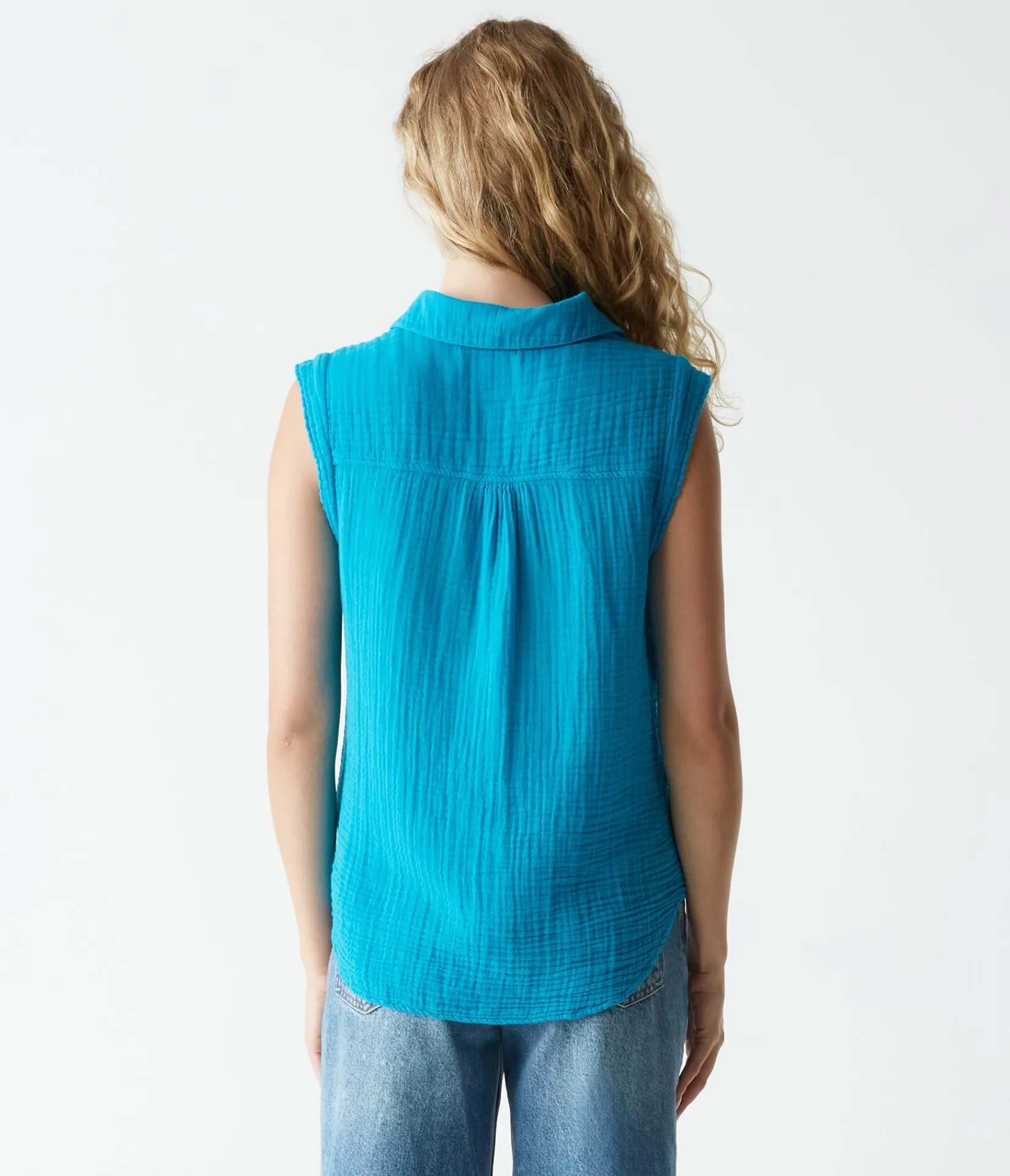 monique_gauze_button_down_tank_36.webp Michael Stars Monique Gauze Button Down Tank- Tops, Blouses & Shirts