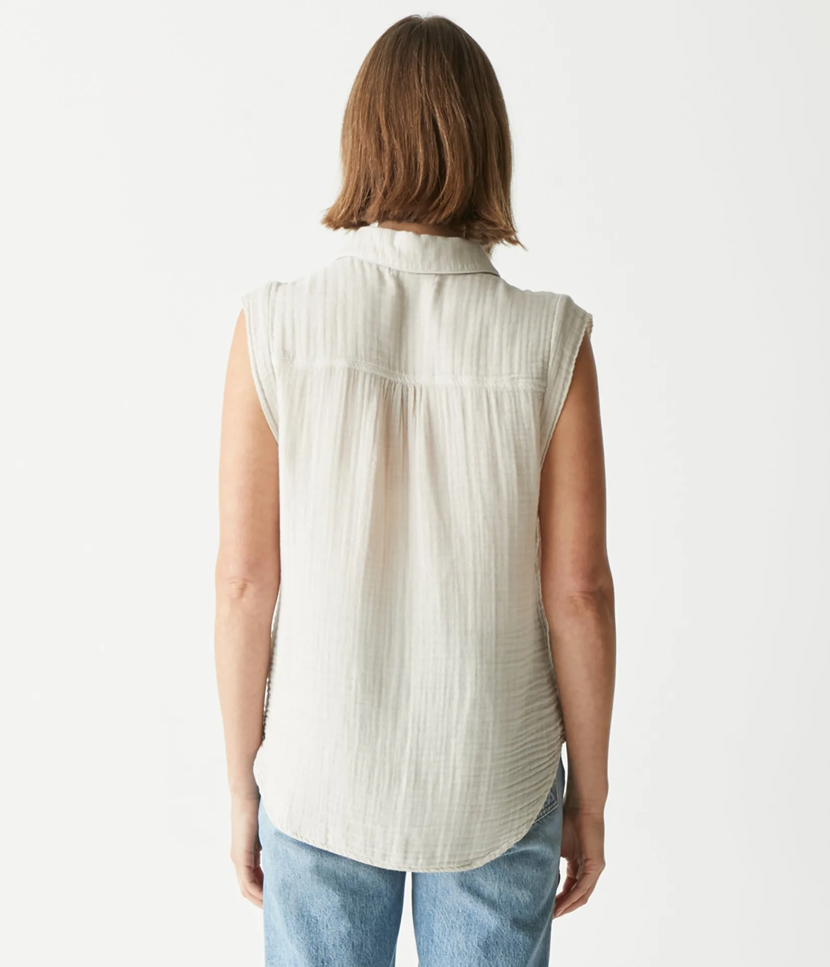 monique_gauze_button_down_tank_7.webp Michael Stars Monique Gauze Button Down Tank- Tops, Blouses & Shirts