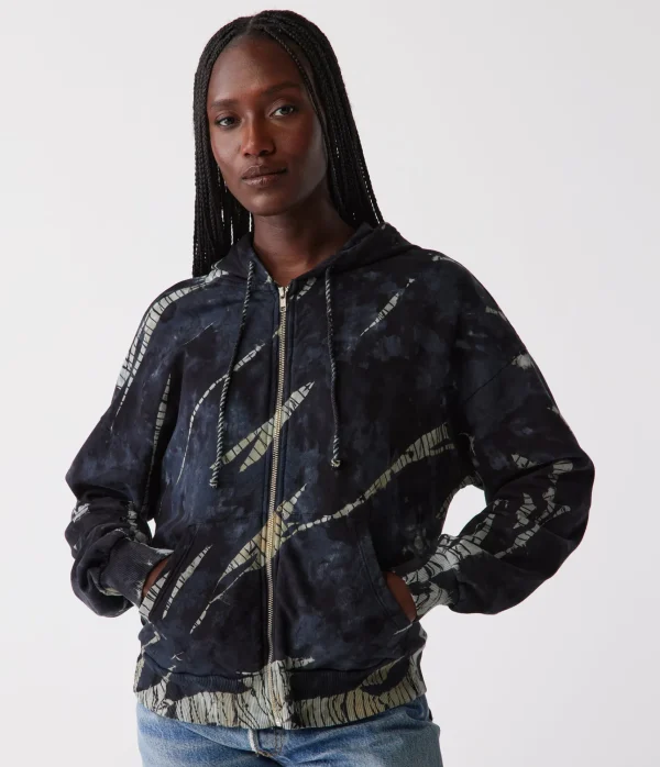 Michael Stars Naomi Double Dye Zip-Up Hoodie- Loungewear