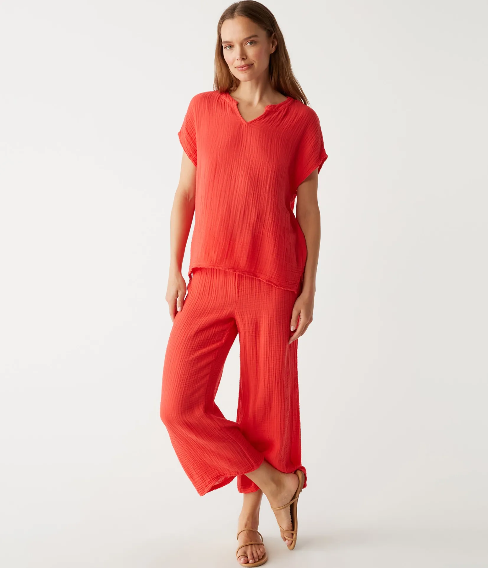 naomi_split_neck_top_1.webp Michael Stars Naomi Split Neck Top- Tops, Blouses & Shirts