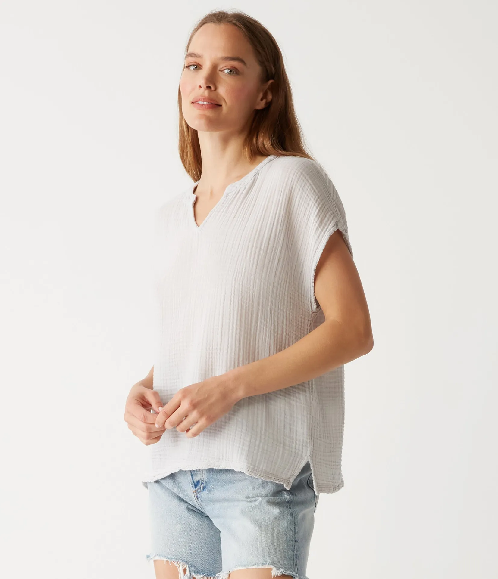 naomi_split_neck_top_14.webp Michael Stars Naomi Split Neck Top- Tops, Blouses & Shirts