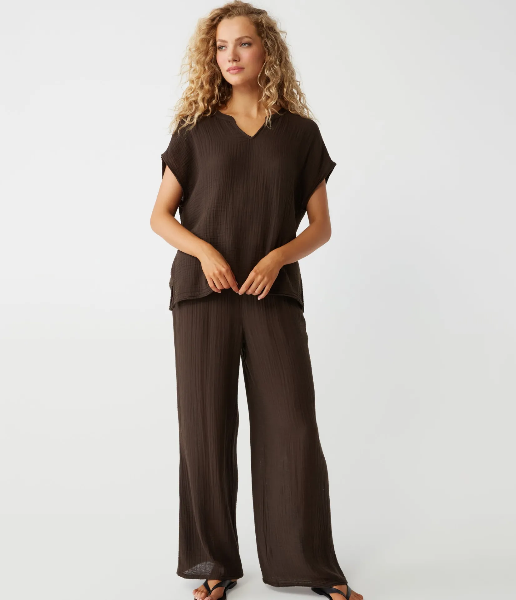 naomi_split_neck_top_37.webp Michael Stars Naomi Split Neck Top- Tops, Blouses & Shirts