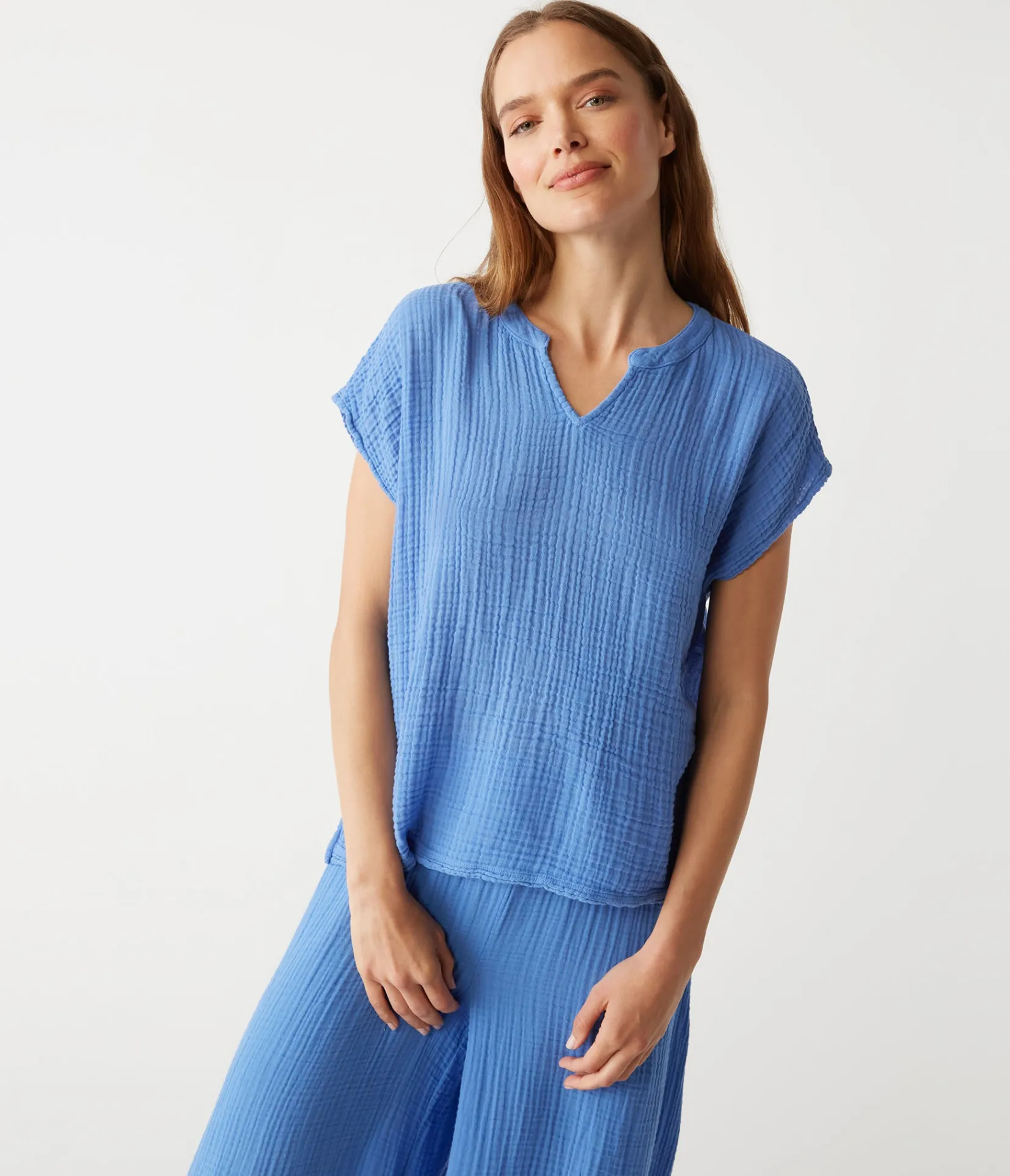 naomi_split_neck_top_40.webp Michael Stars Naomi Split Neck Top- Tops, Blouses & Shirts