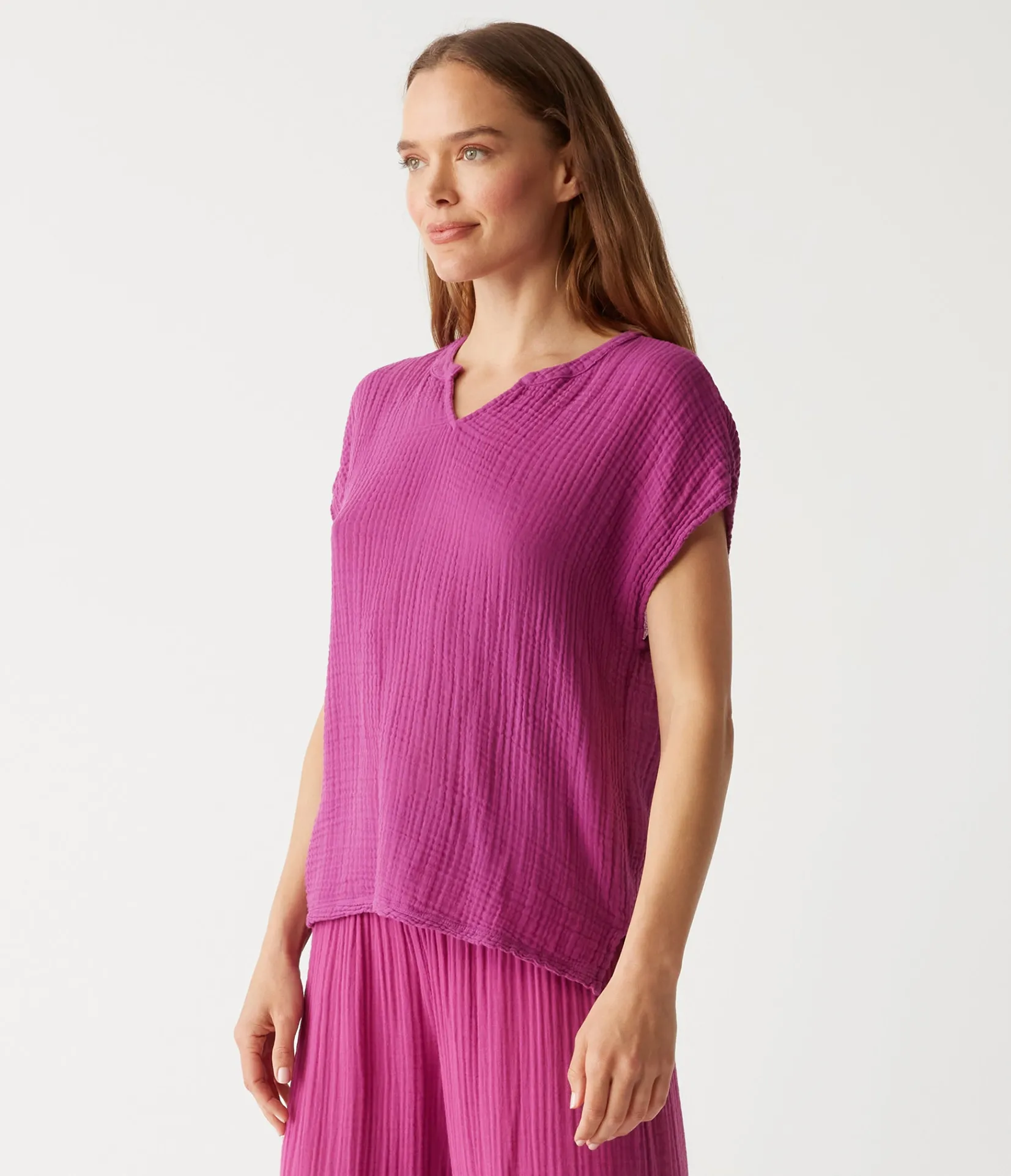naomi_split_neck_top_46.webp Michael Stars Naomi Split Neck Top- Tops, Blouses & Shirts