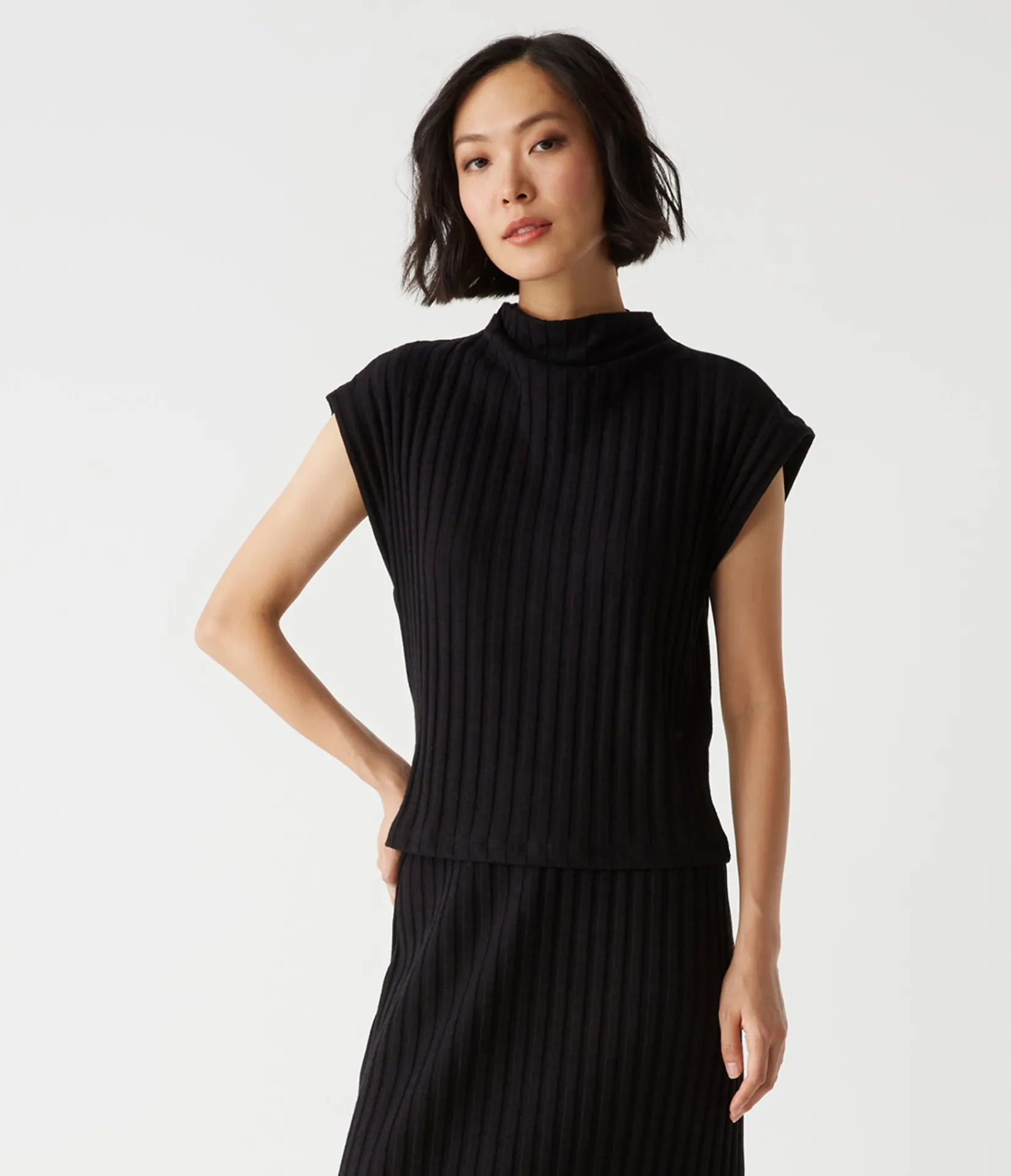 nara_mock_neck_top_10.webp Michael Stars Nara Mock Neck Top- Tops, Blouses & Shirts | Sweaters & Cardigans