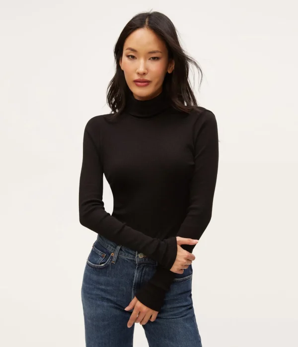 Michael Stars Nessa Shine Turtleneck- T-Shirts | Shine T-Shirts