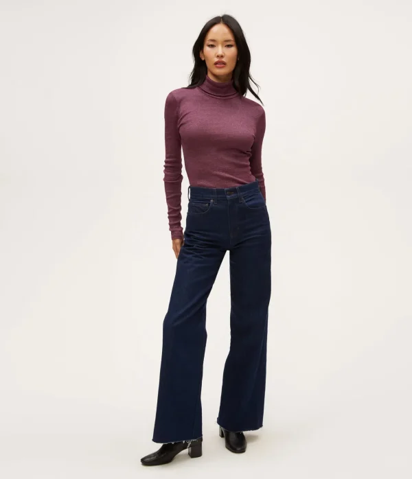 Michael Stars Nessa Shine Turtleneck- T-Shirts | Shine T-Shirts